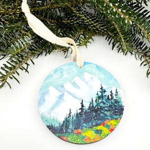 North Cascades Mountains Handpainted Ornament