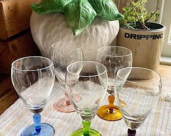 coloured cocktail glasses
