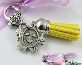 Thumbs Up Emoji Clip on Charm Glitter Tassel for Lanyard Bag Zipper Pull Pick Colour