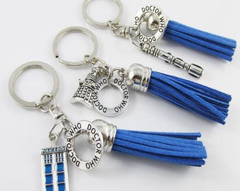 Dr Who Inspired Keychain Bag Tag Swivel Pick Tardis Dalek or Sonic Screwdriver