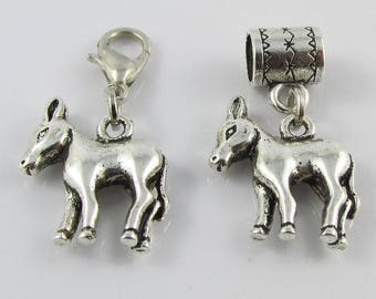 Cute Donkey Charm Select European Charm or Clip on