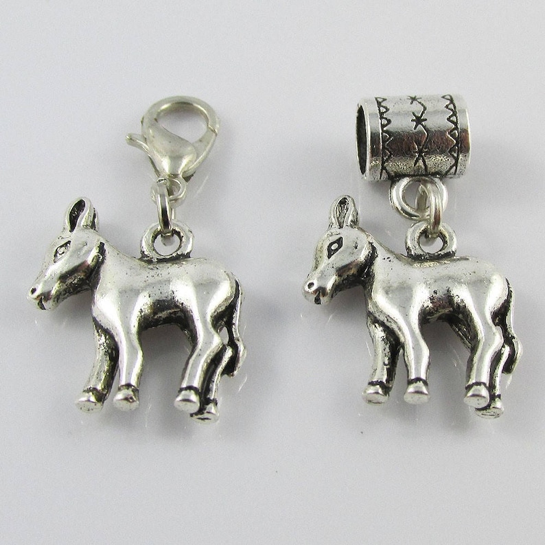 Cute Donkey Charm Select European Charm or Clip on