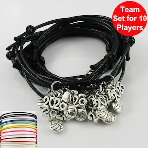 Team Set of 10 Adjustable 2026 I Love Netball Charm Bracelet Bulk Qty available