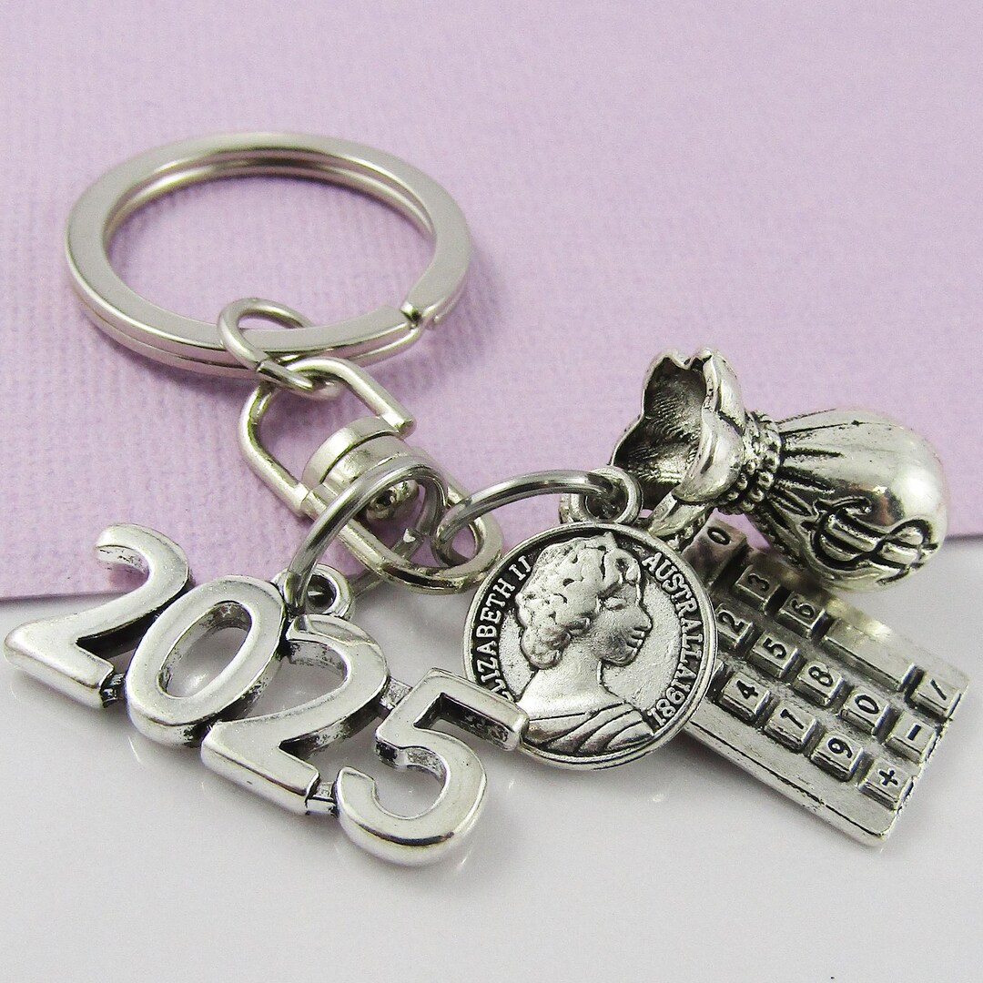 2025 Calculator Moneybag Charm Keychain 73mm Accounting Graduation ...