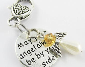 Angel by your Side Clip on Charm with Angel Dangle for Lanyard Bag Zipper Pull