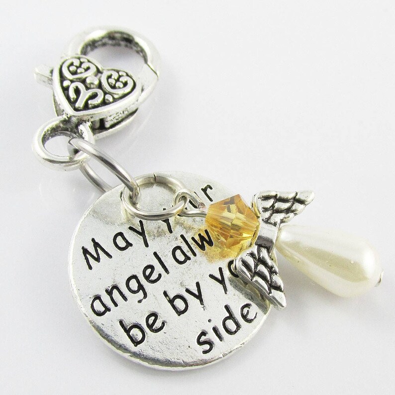Angel by your Side Clip on Charm with Angel Dangle for Lanyard Bag Zipper Pull image 1