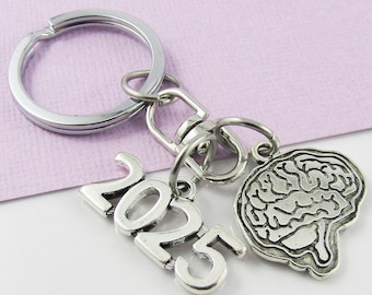 2026 Brain Cerebrum Charm Keychain 70mm Psychology Graduation Student Gift