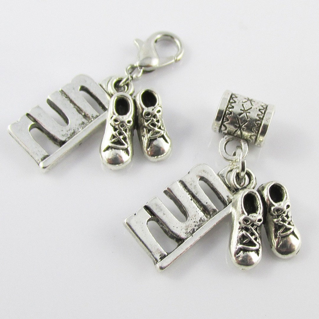 Run Sport Shoes Charm 19x9mm Select Clip on or European Charm - Etsy ...