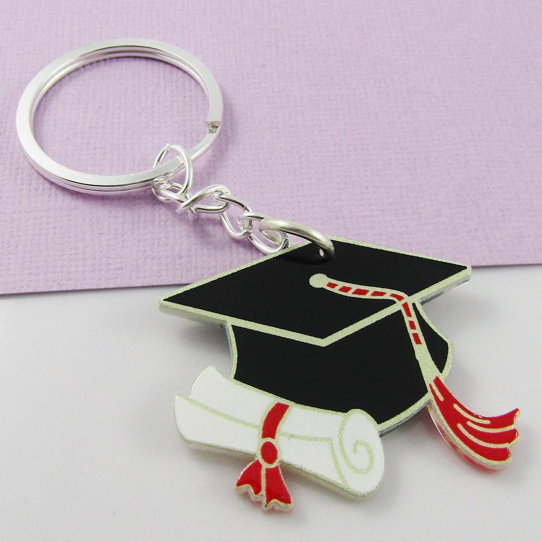 Graduation Cap & Scroll Charm Keychain 95mm Graduate Gift - Etsy
