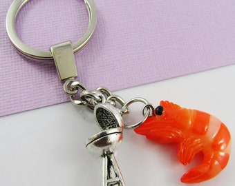 BBQ Shrimp Prawn Aussie Keychain Key Ring Australian Spirit 100mm