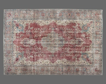 5x8 Turkish Area Rug, Vintage Rug, Turkish Rug,Handwoven Wool Carpet, Cozy Living Room Rug, 5x8 Carpet