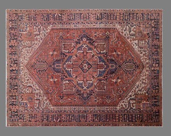 Vintage Rug, Area Rug, Turkish Rug, 312 x 412 cm (10.2 x 13.5 ft), Oushak Rug, Antique Rug, Handmade Rug, Old Rug, One of a Kind, 60+ Years