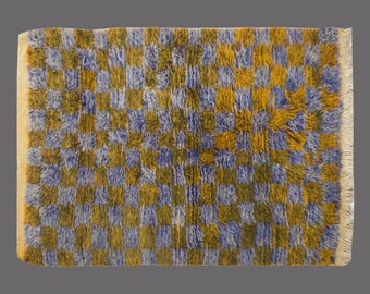 Shaggy Turkish Tulu Rug: Bohemian Wool Beni Ourain Style, Vintage Handmade (3'6"x5' ft)