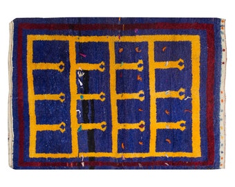 5'1"x7" ft Moroccan Wool Beni Ourain Rug,Vintage Bohemian Flokati Rug