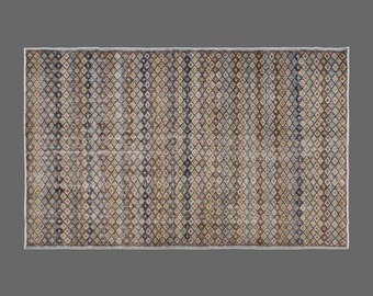 60 Year Old Traditional Caucasian Design | Natural Wool on Wool Area Rug, Vintage Wool Rug 5'3"x9'1" | Handwoven Turkish Bohemian Rug |