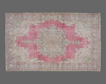 Turkish Rug, Area" Rug, Vintage Rug, 7'1 x 10'8 feet, Anatolian Rug, Antique Rug, Oriental Rug, Handmade Rug, Decorative Rug, Muted Rug