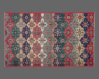 Vintage Rug, Area Rug, Turkish Rug, 5 x 8'5 feet, Oushak Rug, Antique Rug, Oriental Rug, Handmade Rug, Decorative Rug, Large Rug,Old Rug