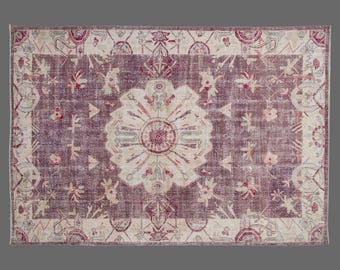 Vintage Turkish Rug, 8x11 ft, Handwoven Wool Carpet, Oversized Area Rug, Large Rug, Wool Area Carpet, Decorative Rug