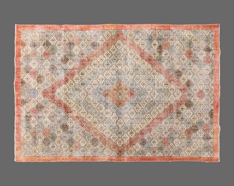 6x9 Vintage Turkish Rug, Area Rug, Handwoven Wool Carpet, Bohemian Area Rug, Bedroom Decor, Soft Texture 6x9 Carpet