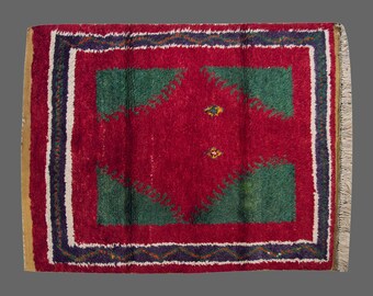 4x5 Moroccan Wool Beni Ourain Rug,Vintage Bohemian Flokati Rug