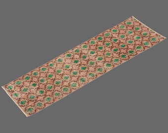 Leaves of Oushak, Vintage Turkish Runner Rug, 2 x 9 ft Rug, Vintage Rug