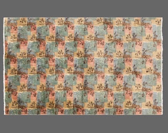 Vintage 60+ Yr Wool on Wool Turkish Rug – Handwoven Anatolian Bohemian & Caucasian Design – 155x245 cm / 5'1"x8'0" – Naturally Dyed and Cozy