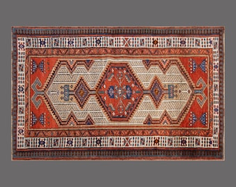 3.1 x 5.5 ft Rug, Vintage Turkish Wool Rug, Handwoven Anatolian Carpet, 95 x 165 cm, 60 Years Old Traditional Rug