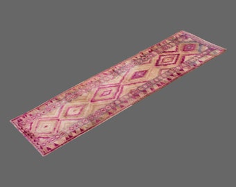 2.11 X 10.11 ft Vintage Rug Runner,Floor Oushak Rug,Hallway Turkish Rug Runner,Oushak Rugs,long runner,narrow long runner,Oushak Long Runner