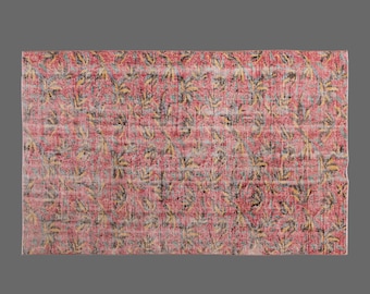 6x9 Vintage Turkish Rug, Area Rug, Handwoven Wool Carpet, Living Room Area Rug, Traditional Design, 6x9 Carpet