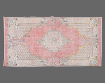 Vintage Rug", Area Rug, Turkish Rug, 2.10 x 5.12 feet, Oushak Rug, Antique Rug, Oriental Rug, Handmade Rug, Decorative Rug,Large Rug,Old Rug