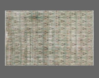 Vintage Turkish Oushak Rug | Handwoven Wool Area Rug (6.4 x 10 ft)