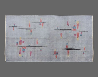 Area Rug, "Turkish Rug, Vintage Rug, 4 x 6'7 feet, Oushak Rug, Antique Rug, Oriental Rug, Handmade Rug, Decorative Rug, Large Rug, Old Rug