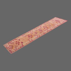 2&#39;8 X 12 feet Vintage Rug Runner,Floor Oushak Rug,Hallway Turkish Rug Runner,Oushak Rugs,long runner, narrow long runner,Oushak Long Runner