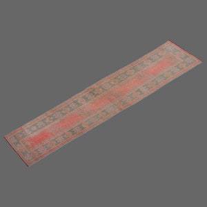 2.2 X 10.12 ft Vintage Rug Runner,Floor Oushak Rug,Hallway Turkish Rug Runner,Oushak Rugs,long runner, narrow long runner,Oushak Long Runner