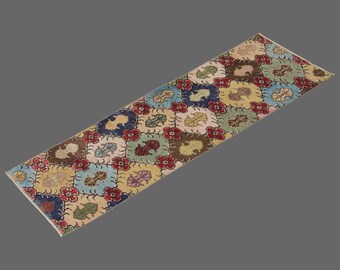 Runner Rug", Turkish Rug, Antique Rug, 2.3 x 7.10 feet, Oushak Rug, Vintage Rug, Oriental Rug, Handmade Rug, Hallway Rug", Kitchen Rug