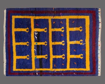 5'1"x7" ft Moroccan Wool Beni Ourain Rug,Vintage Bohemian Flokati Rug