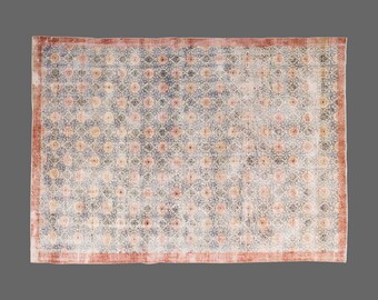 Turkish Rug, Vintage Rug, 7'5 x 11'2 feet, Oushak Rug, Antique Rug, Oriental Rug, Handmade Rug, Decorative Rug, Muted Rug, Old Rug,Area Rug