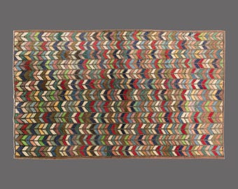 Vintage Oushak Turkish Rug 6'6 x 10': Handwoven Wool Bohemian Rug