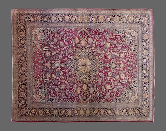 Vintage Rug, Area Rug, Turkish Rug, 10'8 x 14'9 feet, Oushak Rug, Antique Rug, Oriental Rug, Handmade Rug, Decorative Rug, Large Rug,Old Rug