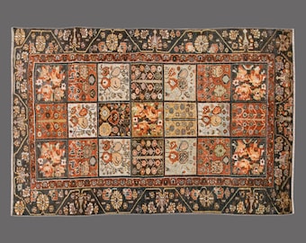 Vintage Turkish Oushak Rug 3.10 x 6.5: Hand Woven Wool Area Rug