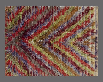 Vintage Turkish Wool Shaggy Rug: Bohemian Beni Ourain Style, 4x5