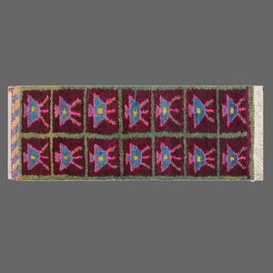Vintage Turkish Tulu Rug, Handwoven Shaggy Wool, Bohemian Decor (53x140 cm / 1.7x4.6 ft)