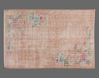 6x9 Vintage Turkish Rug, Area Rug, Handwoven Wool Carpet, Boho Area Rug, Bedroom Decor, 6x9 Carpet, Floral Rug