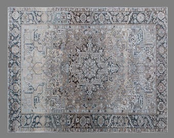 Handmade Oushak Rug 255x325 cm, 8'4" x 10'8", 60+ Years Old One of a Kind Vintage Turkish Rug, Antique Rug, Area Rug