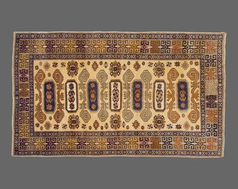 Turkish Rug, Vintage Rug, 4'4 x 7'5 feet, Oushak Rug, Antique Rug, Oriental Rug, Handmade Rug, Decorative Rug, Muted Rug, Old Rug,Area Rug