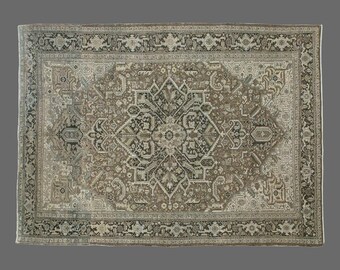 Vintage Turkish Rug, 11x14 ft, Handwoven Wool Carpet, Oversized Area Rug, Traditional Large Rug, Wool Area Carpet, Living Room Rug