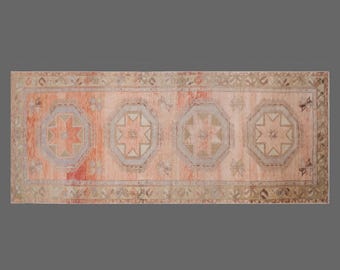 One-of-a-Kind Vintage Turkish Oushak Runner 145x390 cm (4.8x12.8 ft) | 60+ Years Old