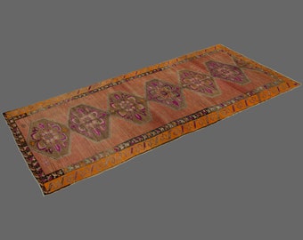 Turkish Rug", Antique Rug, Muted Rug, 5 x 13'1 feet, Oushak Rug, Vintage Rug, Oriental Rug, Runner Rug, Hallway Rug, Kitchen Rug,Floor Rug