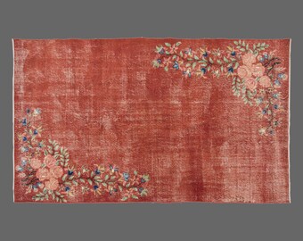 Vintage Rug, Area Rug, Turkish Rug, 5'7 x 9'5 feet, Oushak Rug, Antique Rug, Oriental Rug, Handmade Rug, Decorative Rug, Large Rug,Old Rug