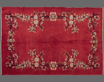 Vintage Turkish Rug, 5x9 Rug, Area Rug, Handwoven Wool Carpet, Bohemian Area Rug, Wool Rug, 5x9 Carpet